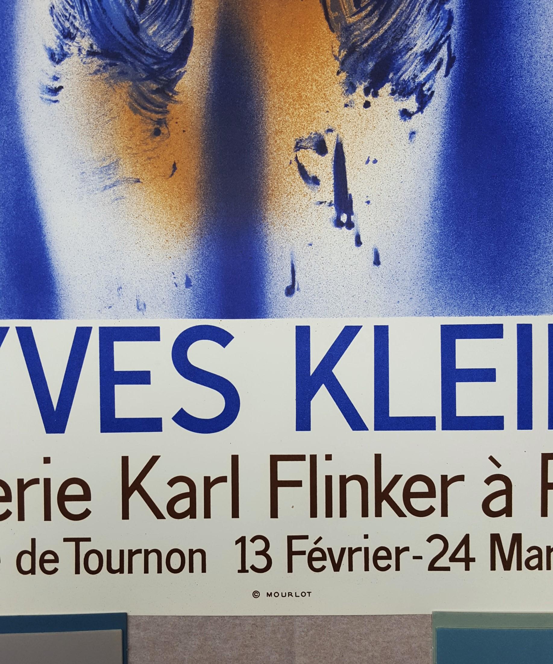 Galerie Karl Flinker (Anthropometry) Poster /// Yves Klein Nude Figurative Blue  For Sale 4