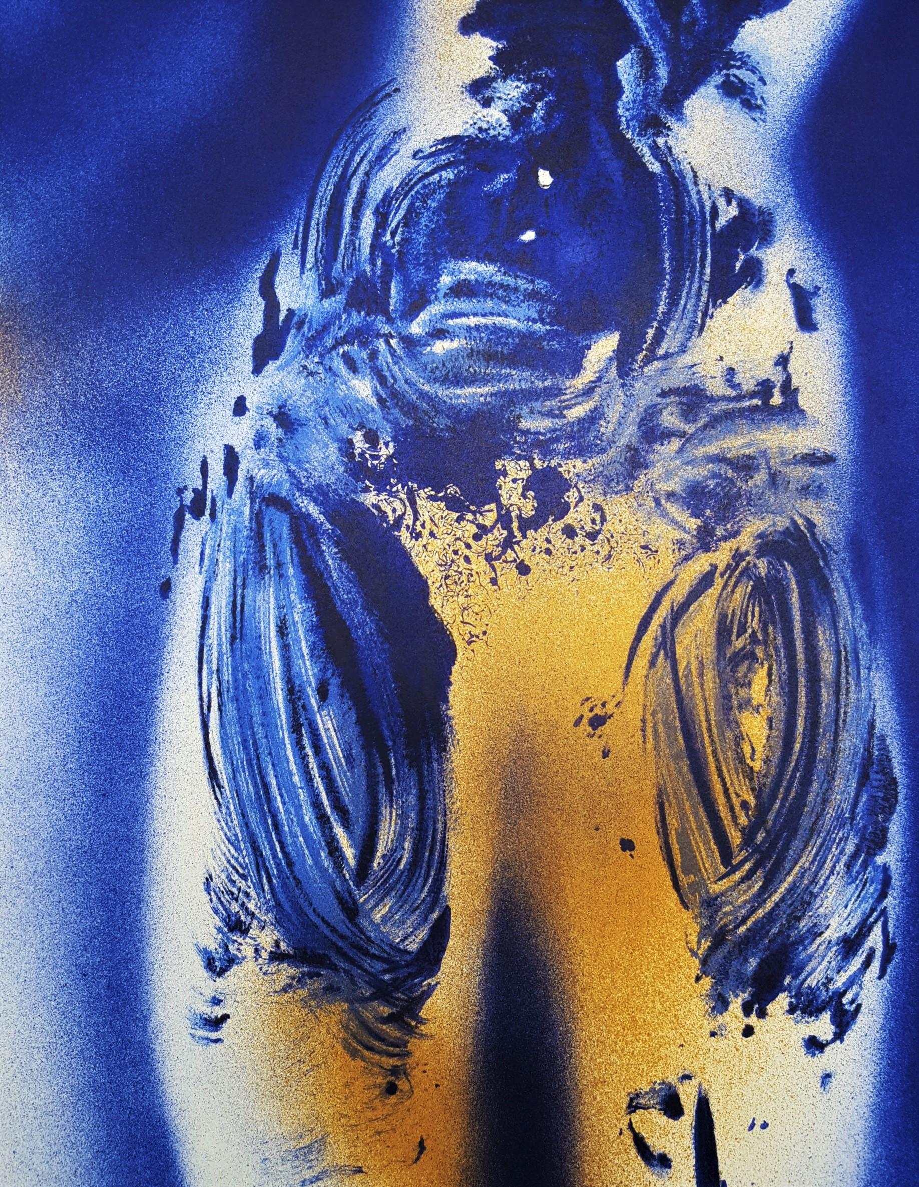 Galerie Karl Flinker (Anthropometry) Poster /// Yves Klein Nude Figurative Blue  For Sale 5