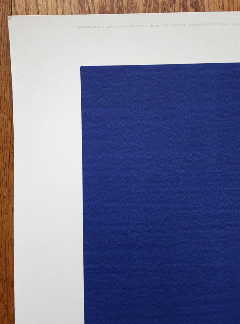 Yves Klein Monochrome Bleu (IKB 3), Print For Sale at 1stdibs