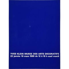 Retro Original screen print by Yves Klein 1969 exhibition Musée des Arts décoratifs