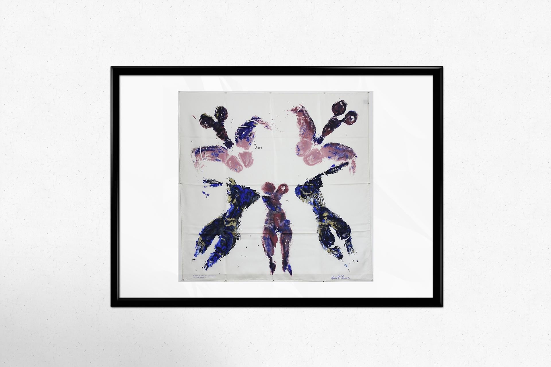 Impreso sobre seda en 1993 bajo la supervisión de Yves Klein - Anthropométries en venta 3