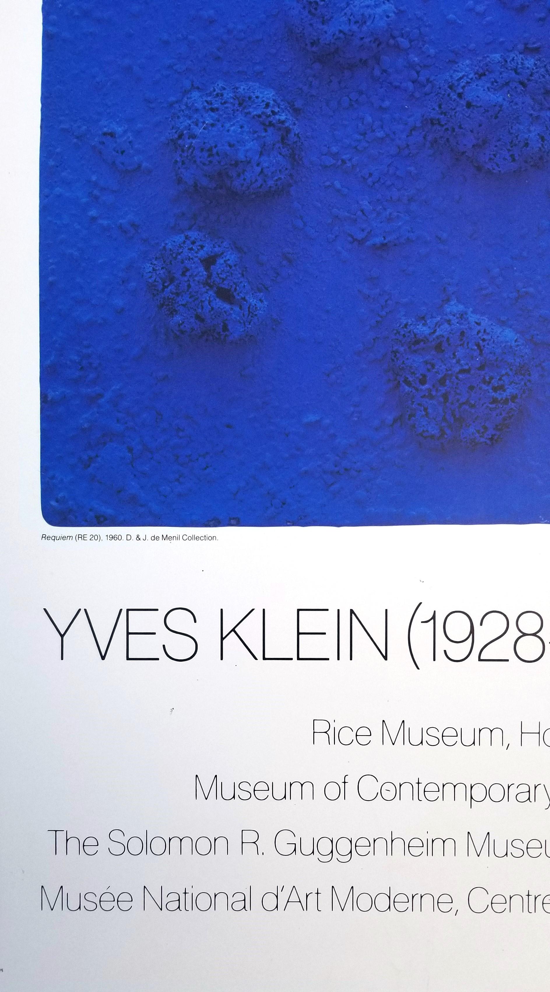 Yves Klein: A Retrospective (Requiem RE 20) Poster /// Yves Klein Modern Blue For Sale 10