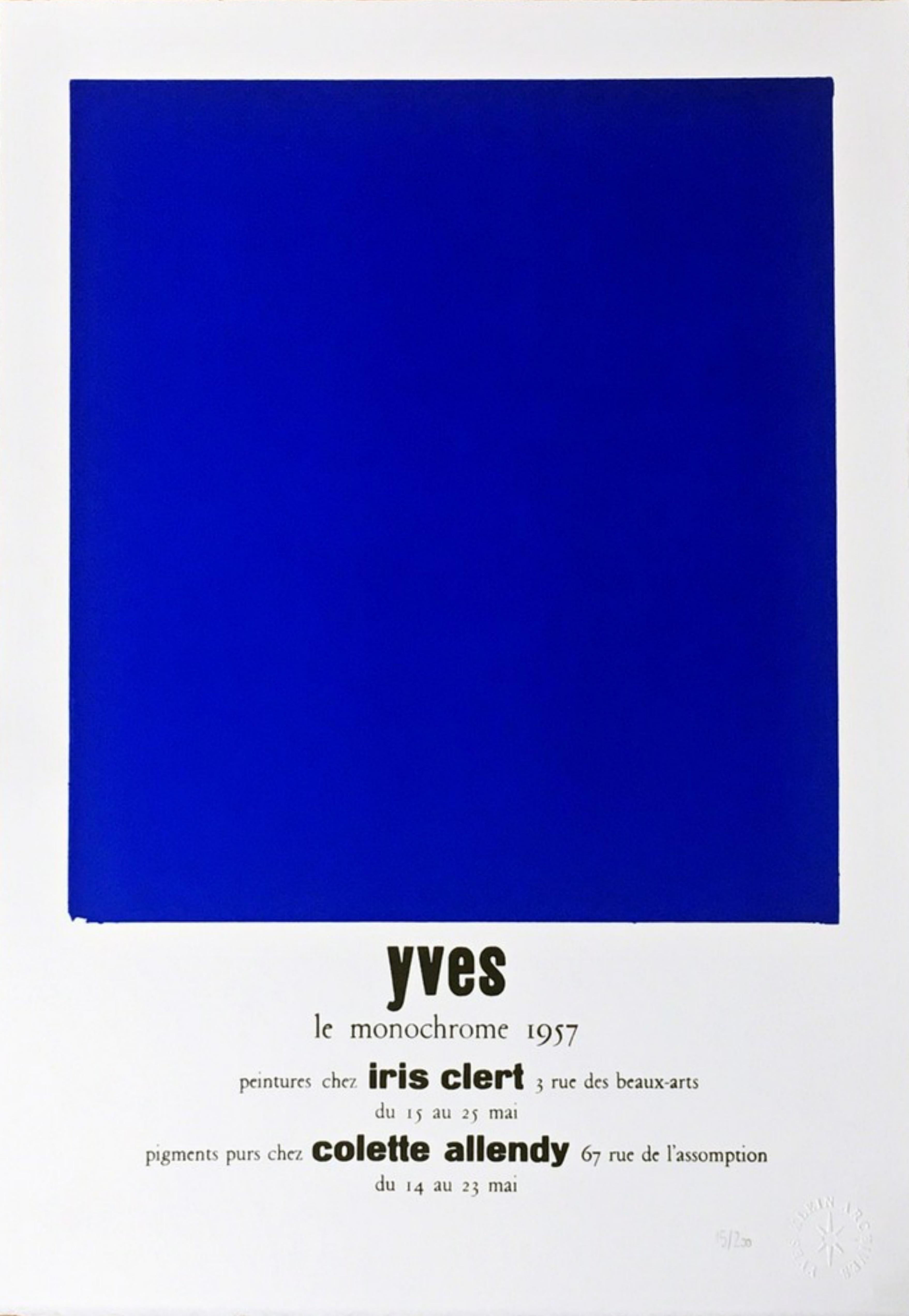 Peintures Chez Iris Clert, 1957, certified & stamped by Yves Klein Archives, IKB