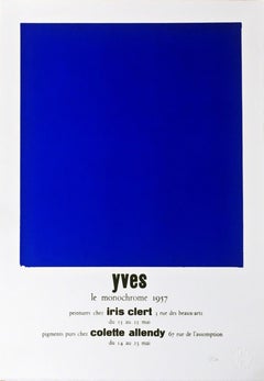 Used Peintures Chez Iris Clert, 1957, certified & stamped by Yves Klein Archives, IKB