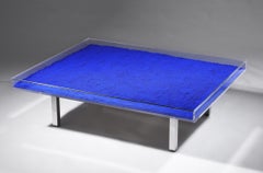 Yves Klein - Table Bleu - Plexiglass Blue IKB Pigment Glass Chromed Aluminum
