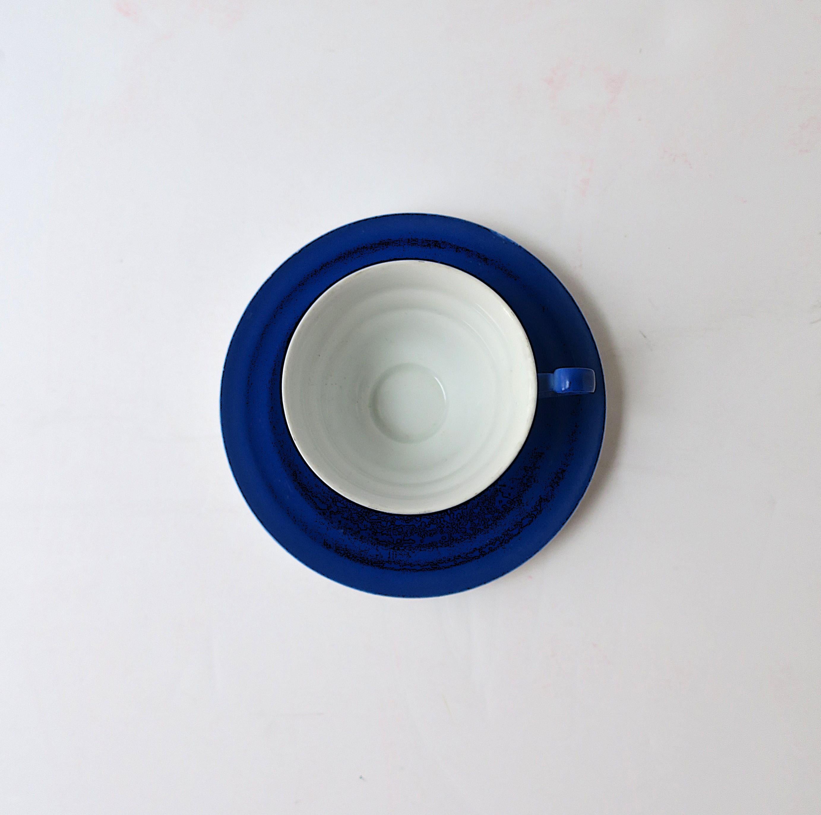Yves Klien Blue Style Porcelain Espresso Coffee Cup Saucer Art Deco, Europe For Sale 5