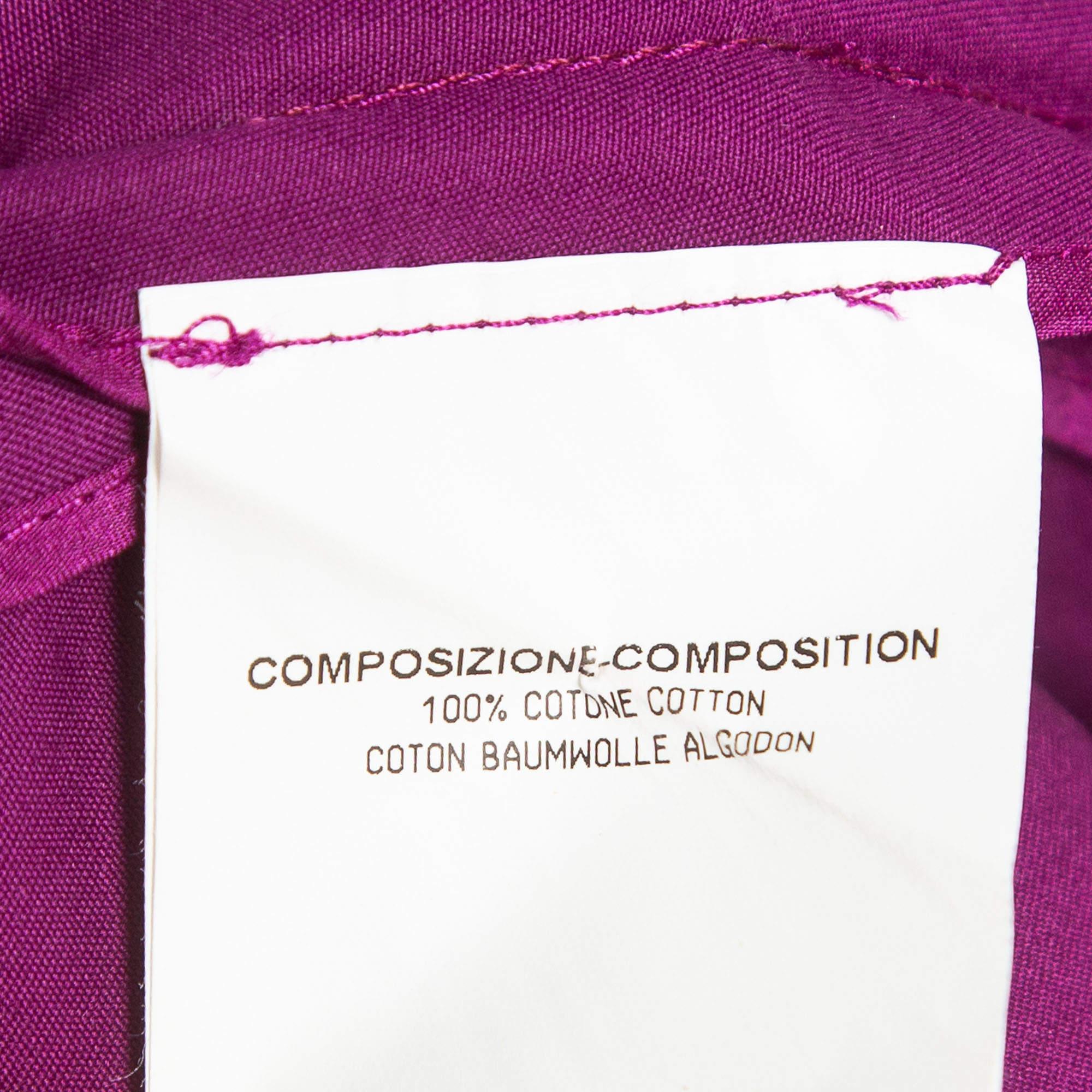 Yves Laurent Paris Purple Cotton Strapless Pleated Mini Dress S For Sale 2