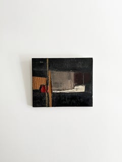 Yves Regaldi (Wood 1956) - Composizione astratta, 1989, olio su pannello di legno