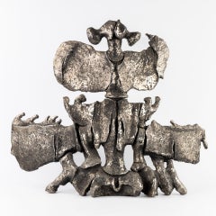 Yves Rhaye (1936-1995) "Composition" large glazed terracotta sculpture