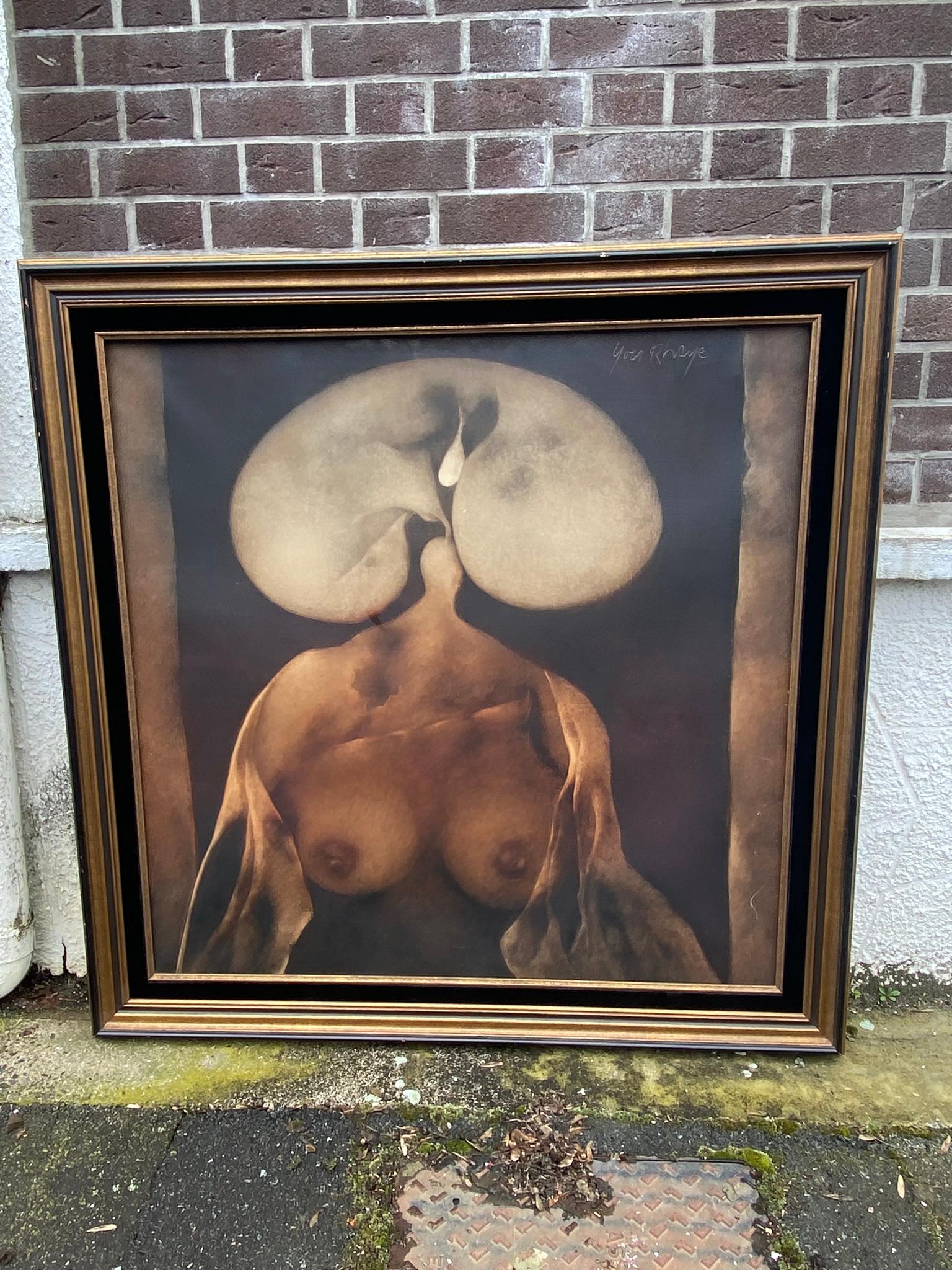 Yves Rhayé, Large Oil on Canvas In Good Condition For Sale In Mouscron, WHT