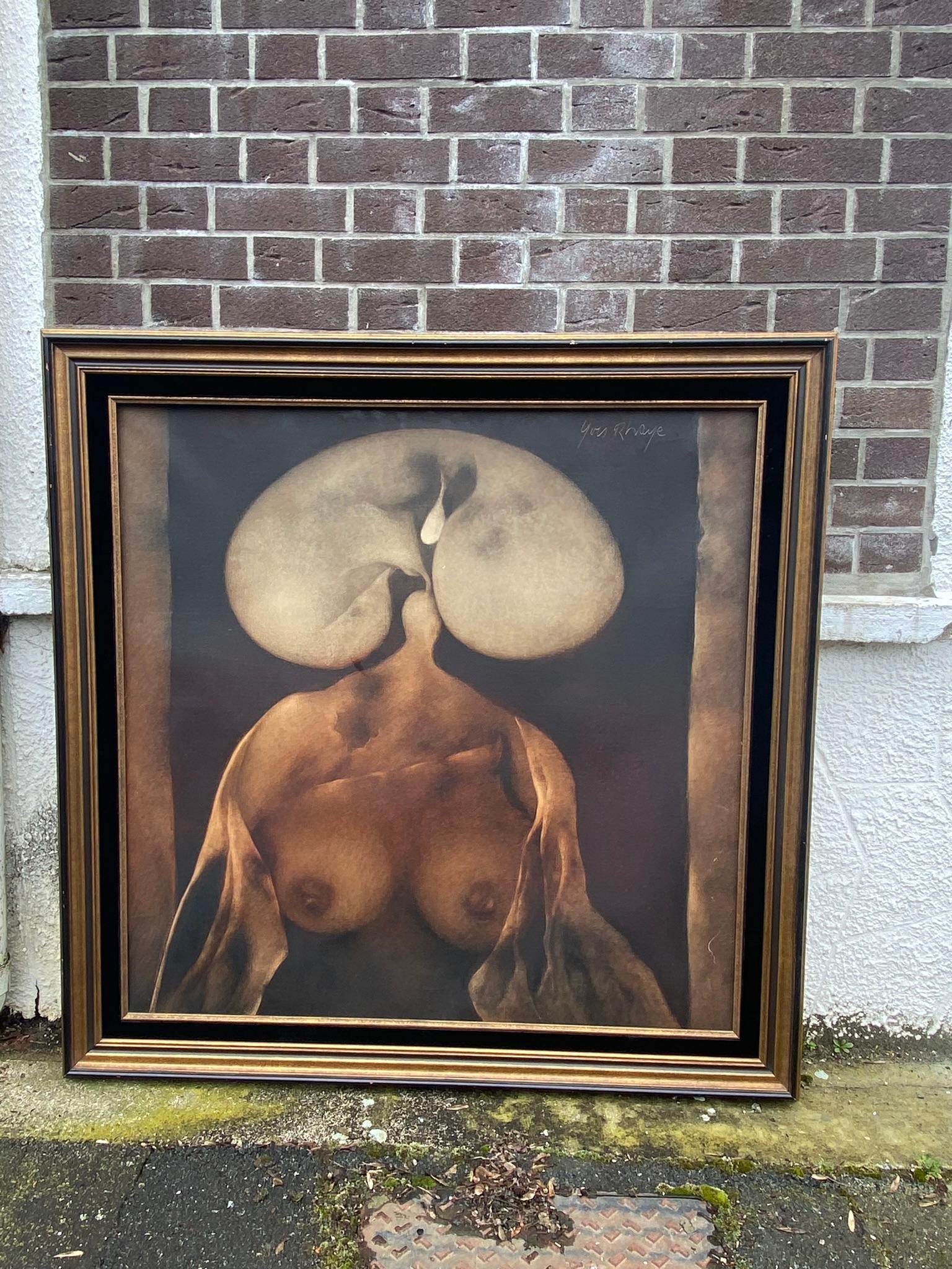 Late 20th Century Yves Rhayé, Large Oil on Canvas For Sale