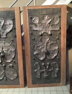 Yves Rhaye, Exceptional Sliding Doors with Ceramic Design, circa 1970