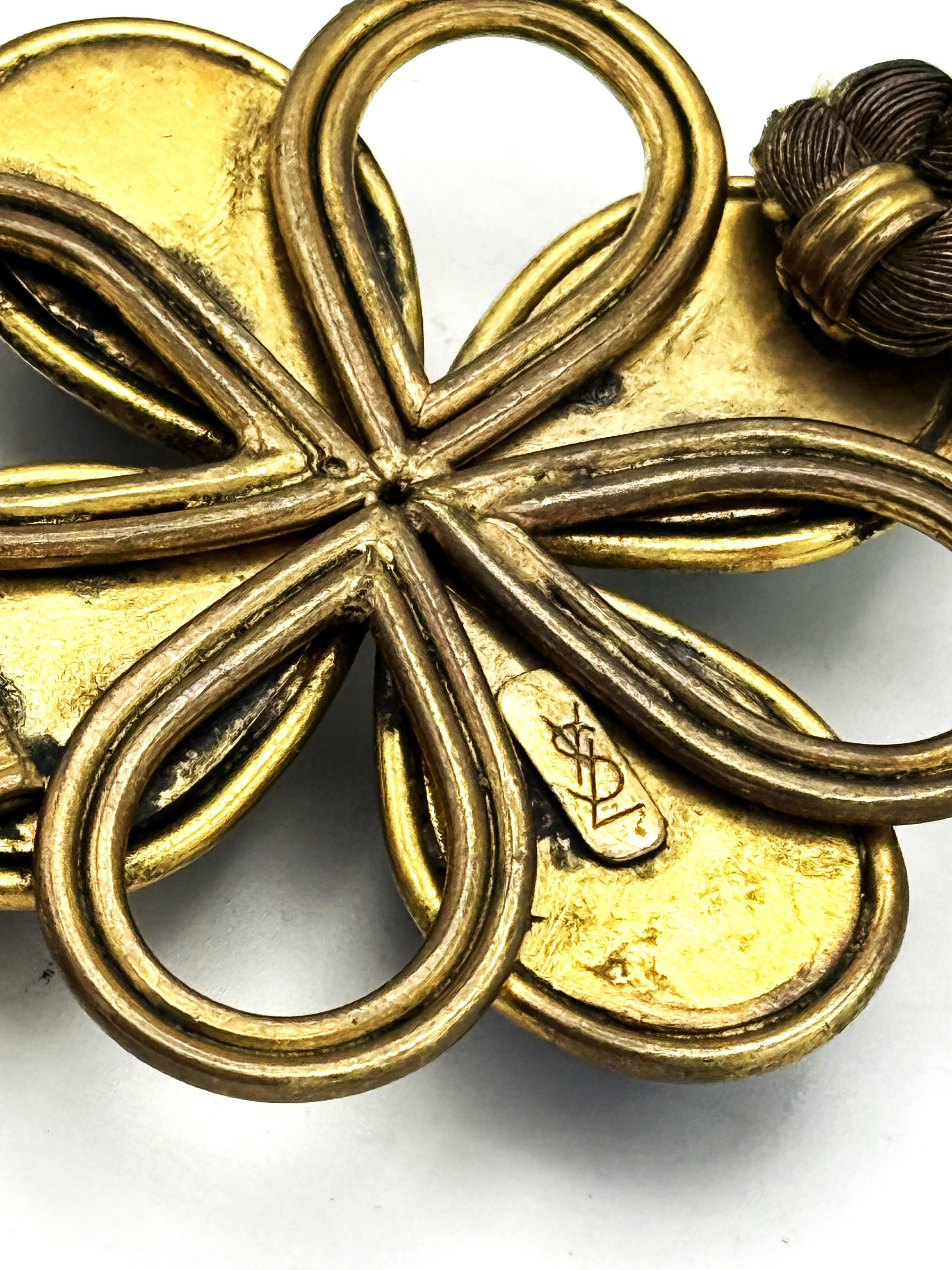 Cintura/collana Yves S. Laurent con finiture in lurex e cabochon in vetro, circa 1968 in vendita 3