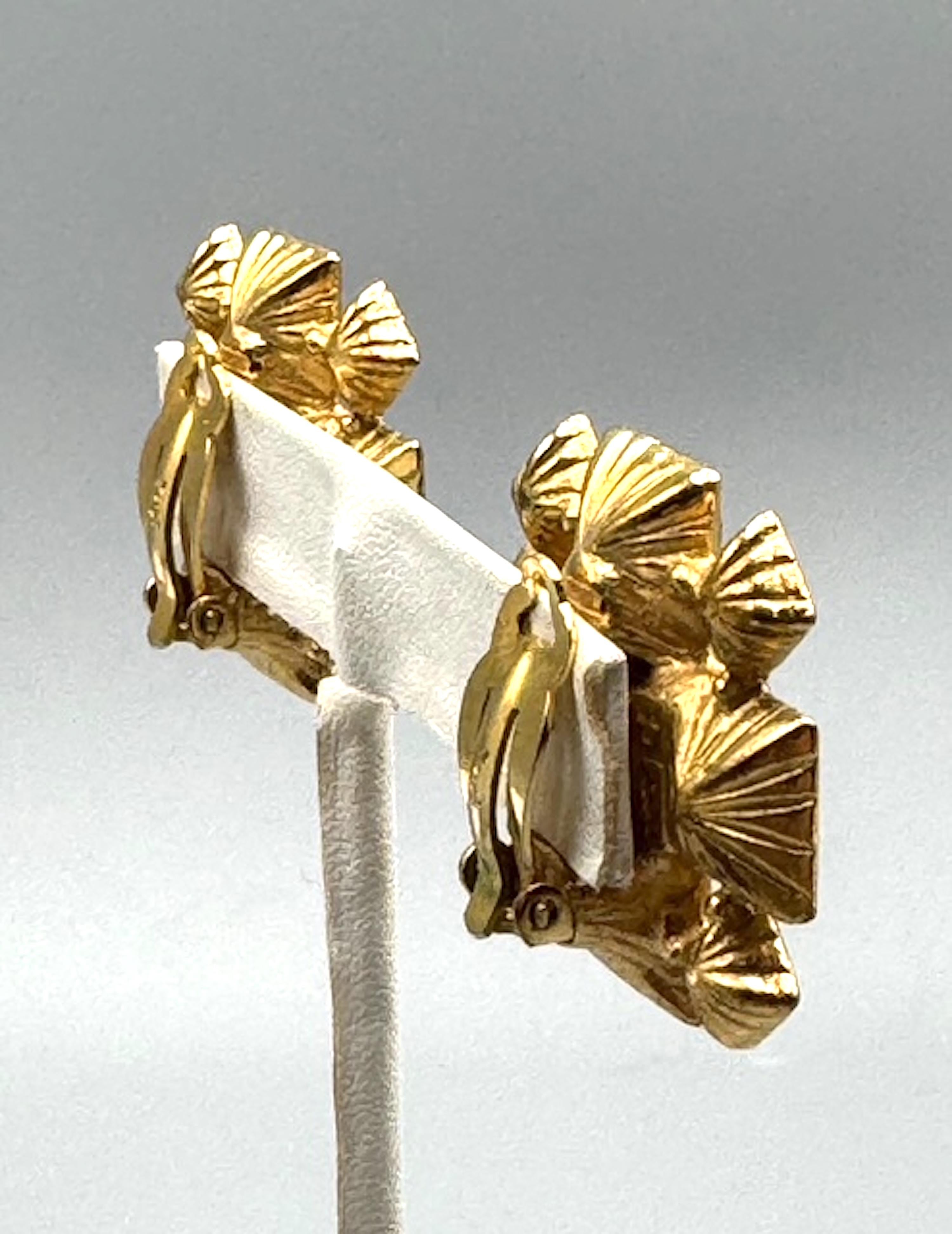 Yves Sain Laurent 1990s Gold & Rhinestone Large Square Earrings For Sale 4