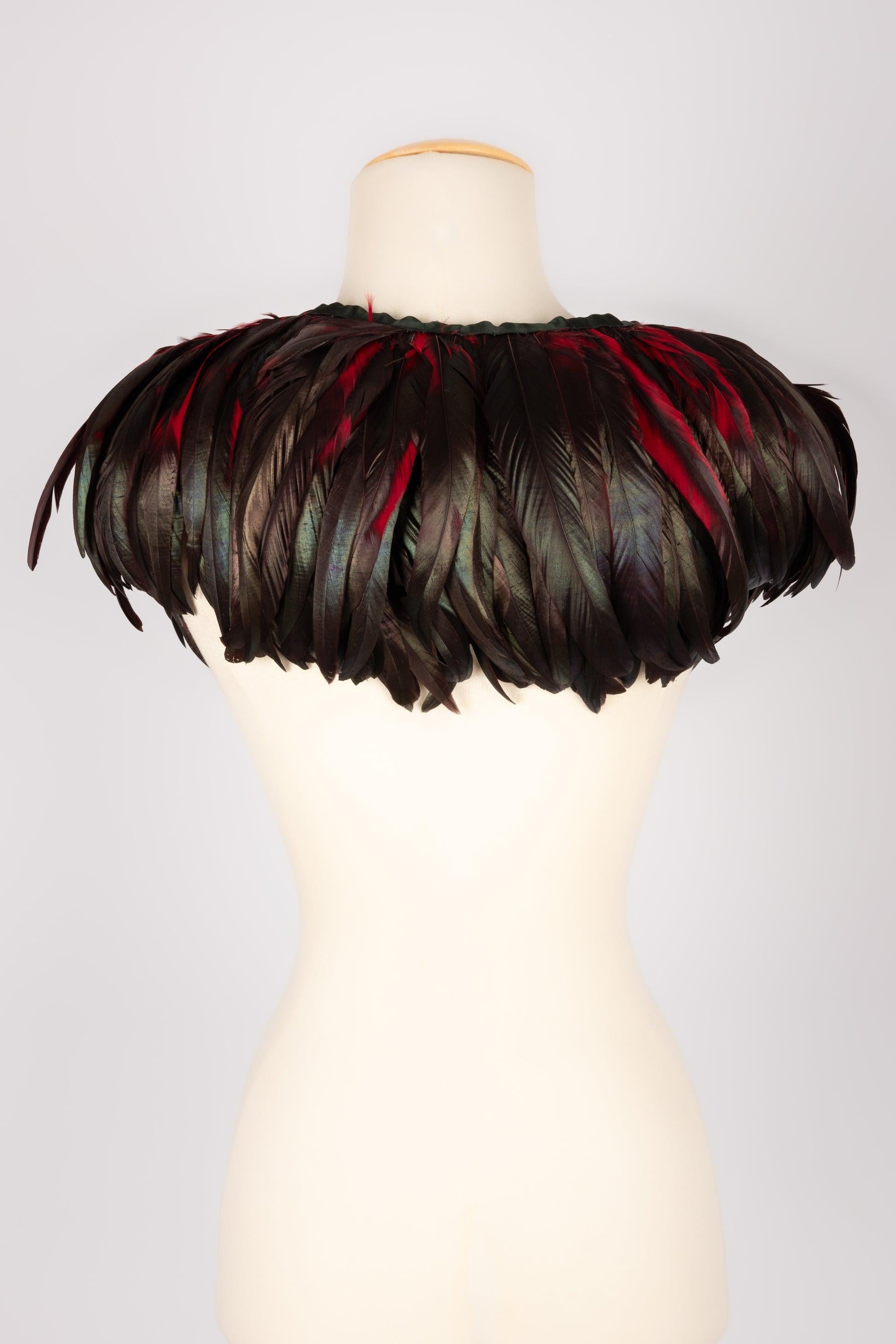 Black Yves Saint Lauren Made of Rooster Feathers Collar For Sale