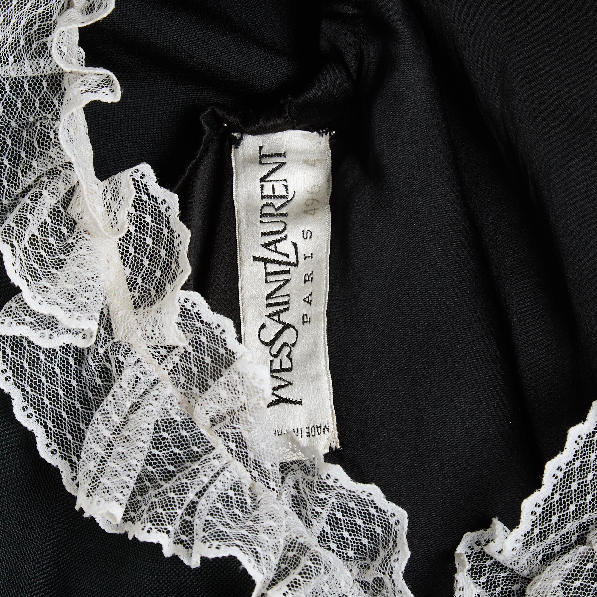 Yves Saint Laurent 1960s Robe FR38 Haute Couture Little Black Dress UK10 US6 YSL en vente 2