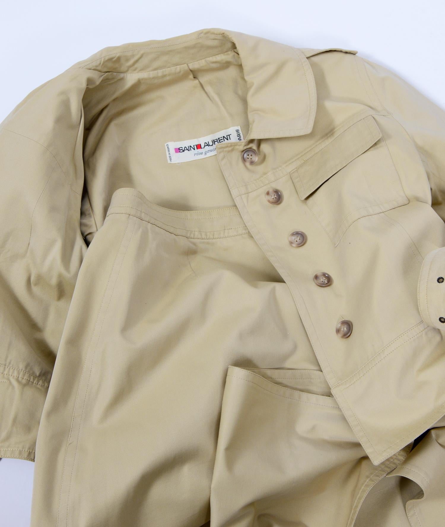 Yves Saint Laurent 1969 collection safari suit as seen on Loulou de la Falaise In Excellent Condition In Antwerpen, Vlaams Gewest