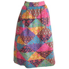 Yves Saint Laurent 1969 Patchwork Silk Skirt YSL