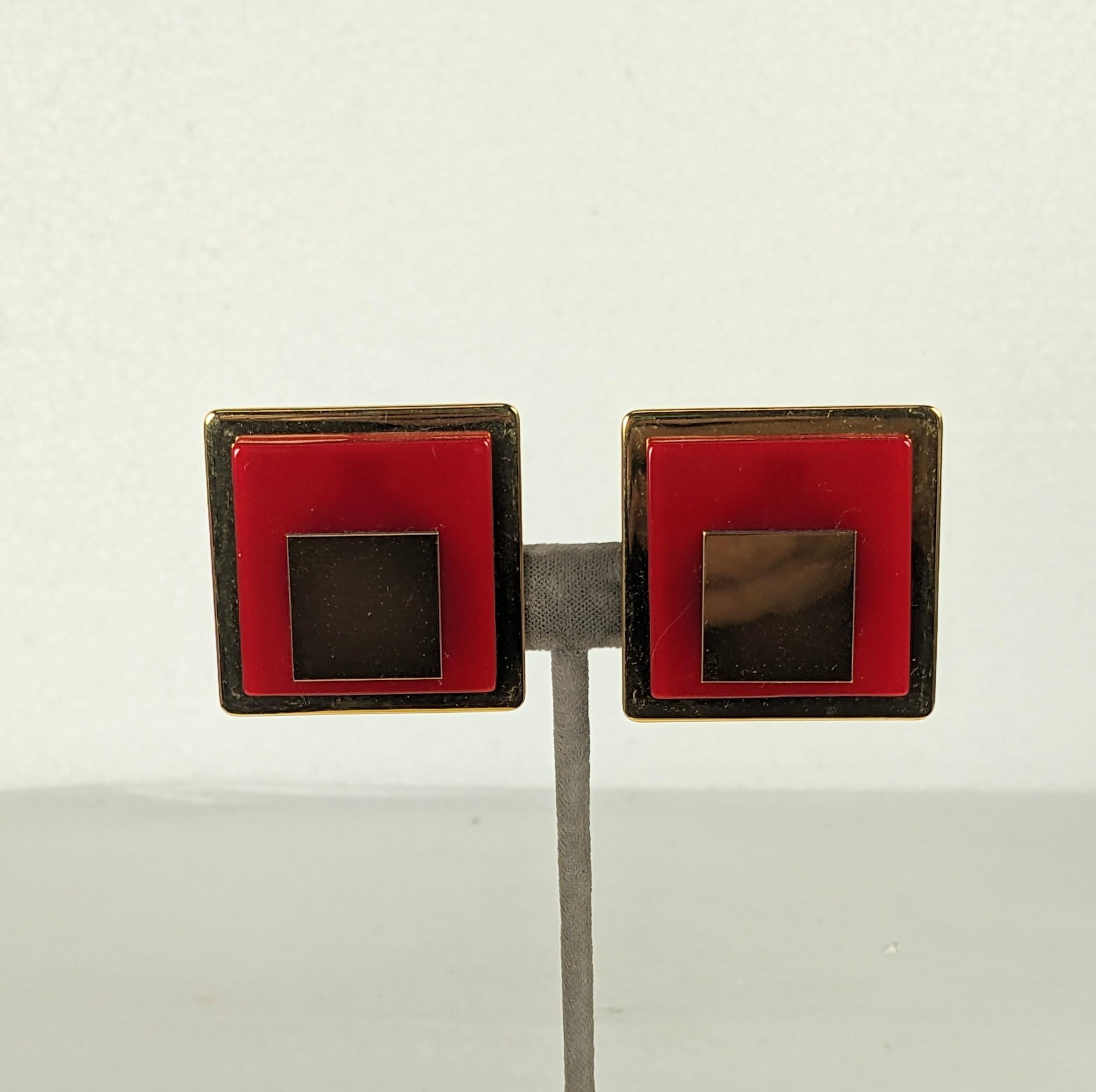 Women's Yves Saint Laurent 1970s Bakelite Earclips For Sale