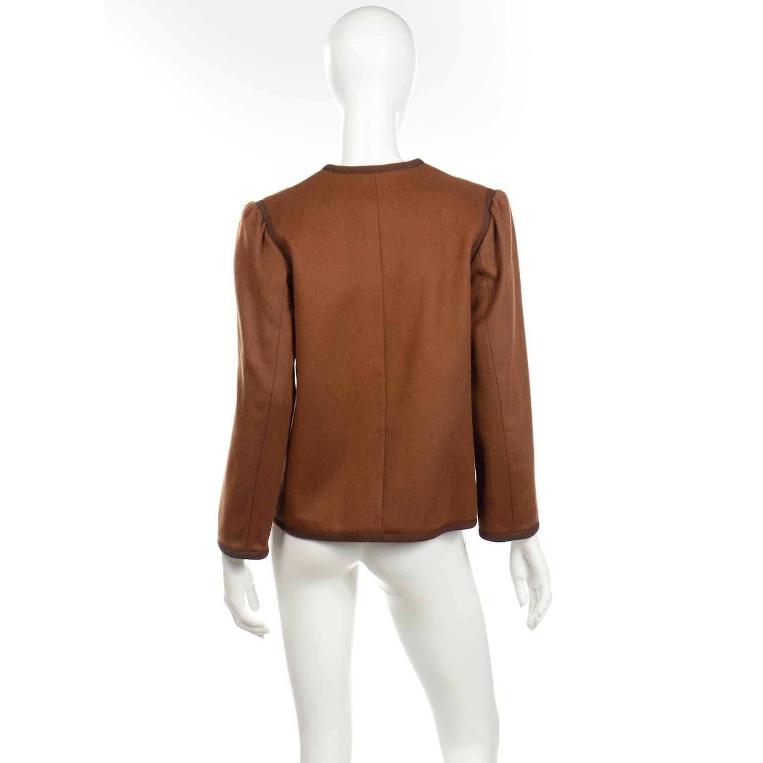 Yves Saint Laurent 1970s Ballet Russes inspiriert Rive Gauche Brown Jacke Damen im Angebot