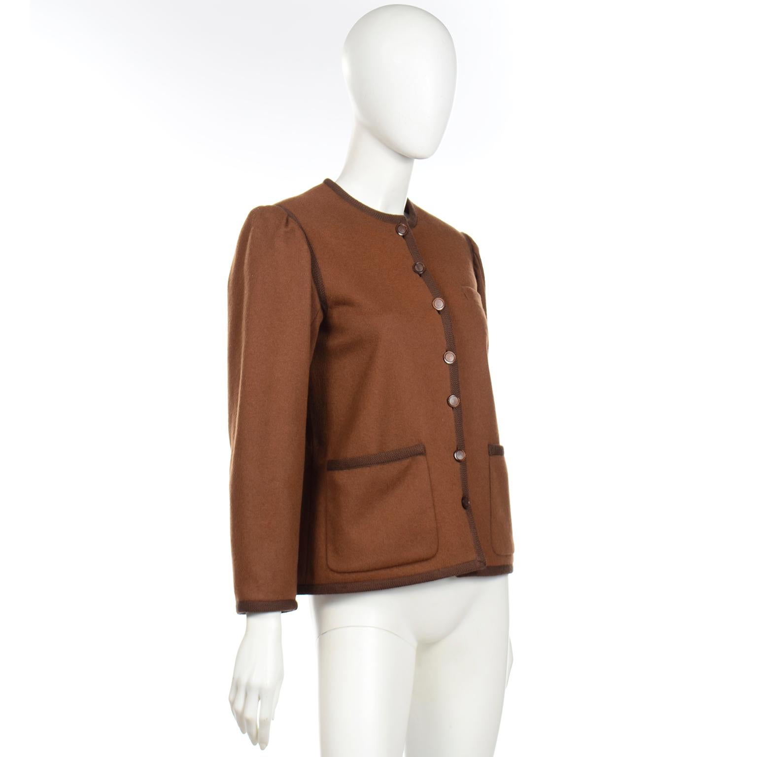 Yves Saint Laurent 1970s Ballet Russes Inspired Rive Gauche Brown Jacket For Sale 1