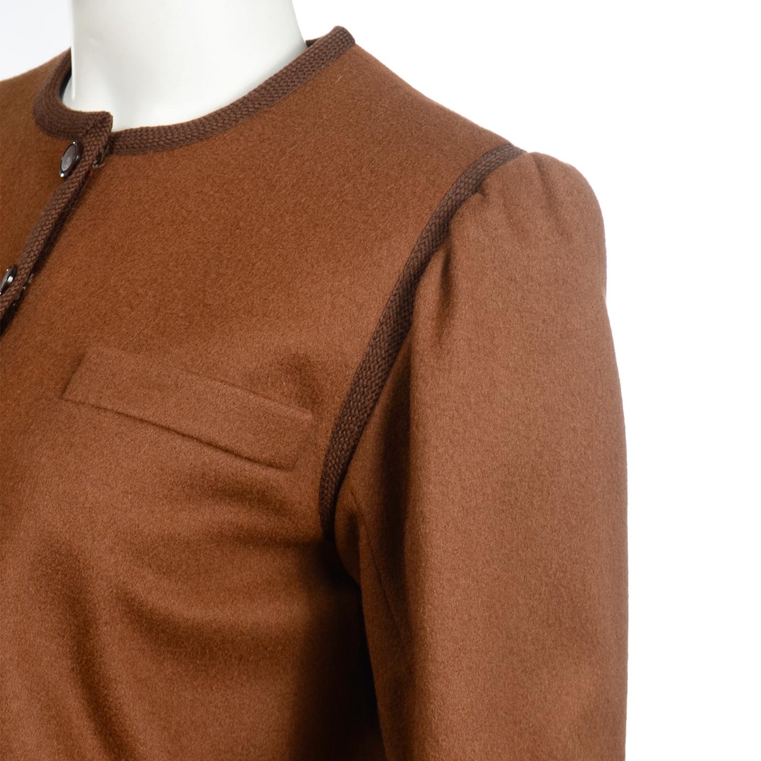 Yves Saint Laurent 1970s Ballet Russes Inspired Rive Gauche Brown Jacket For Sale 3