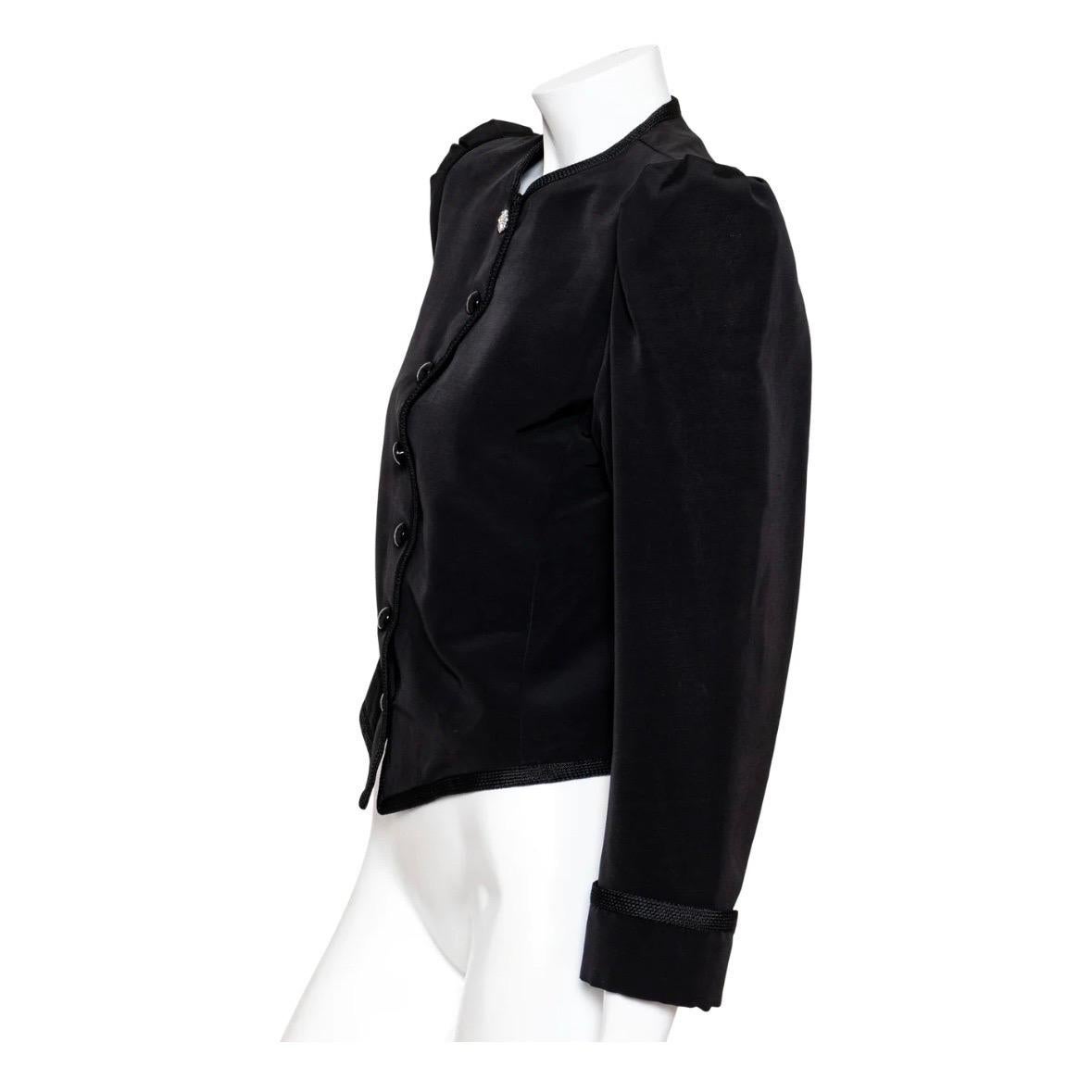 Yves Saint Laurent 1970s Black Puff Sleeve Jacket In Good Condition In Los Angeles, CA