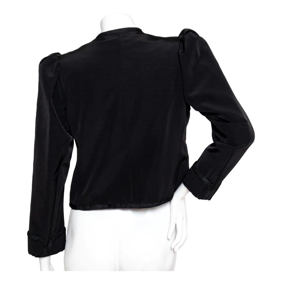 Women's Yves Saint Laurent 1970s Black Puff Sleeve Jacket