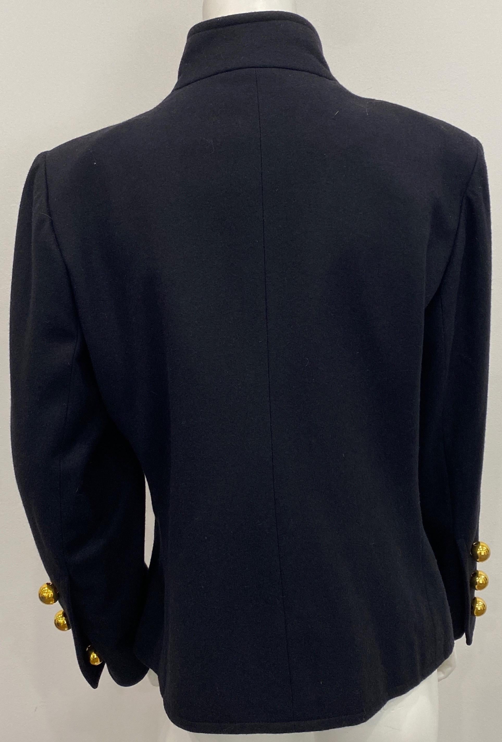 Yves Saint Laurent 1970's Black Soft Double-Faced Wool Jacket - Size 44 For Sale 3