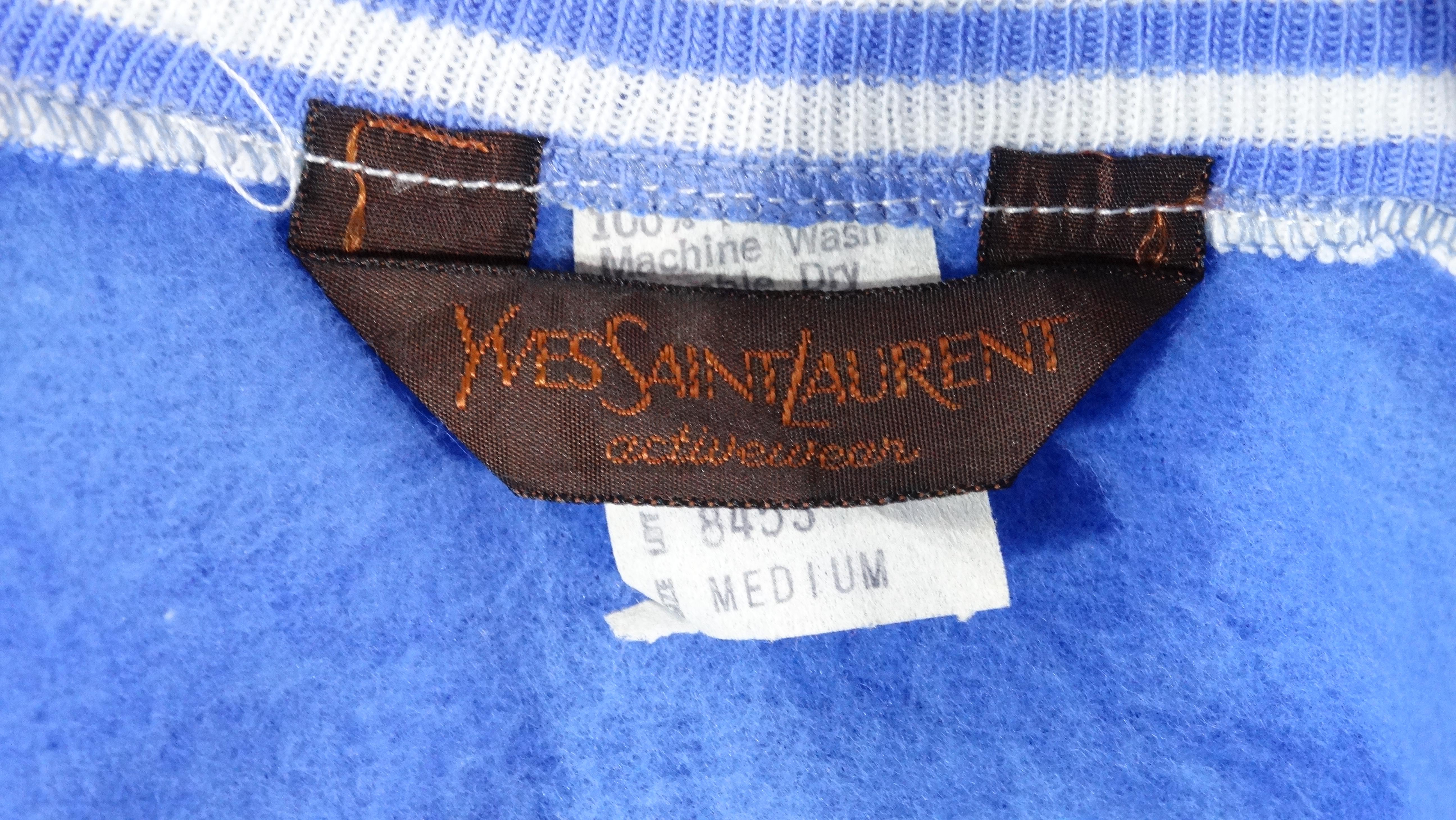 Yves Saint Laurent 1970s Blue Activewear Vest In Good Condition In Scottsdale, AZ