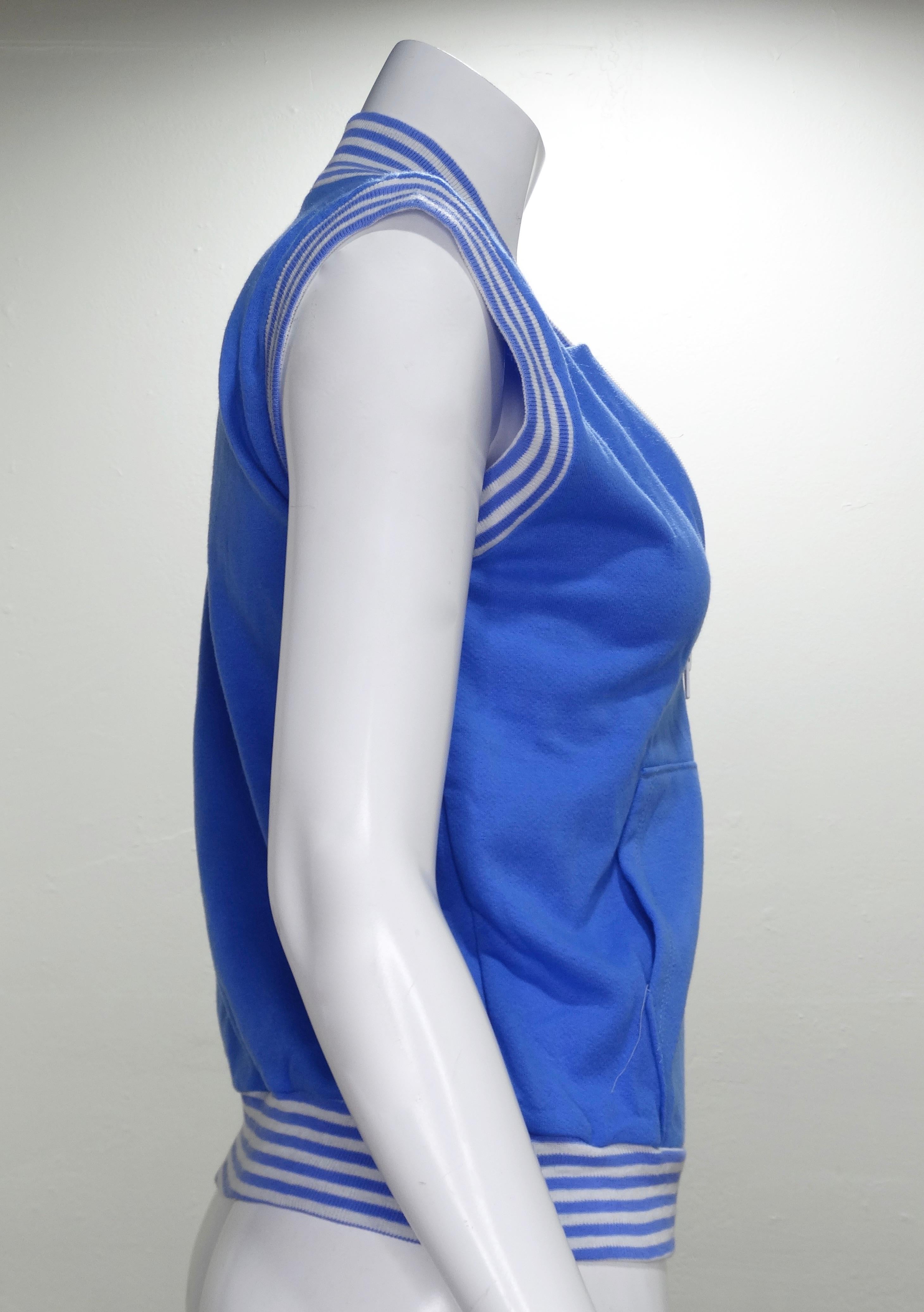 Yves Saint Laurent 1970s Blue Activewear Vest 2