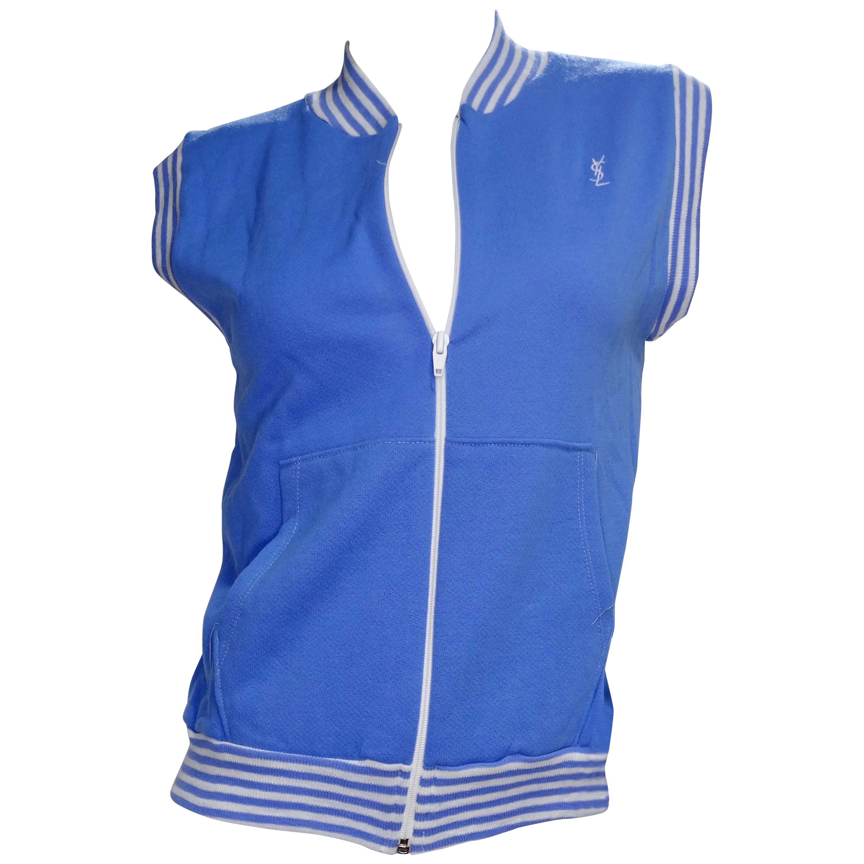 Yves Saint Laurent 1970s Blue Activewear Vest