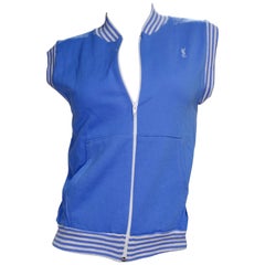 Vintage Yves Saint Laurent 1970s Blue Activewear Vest