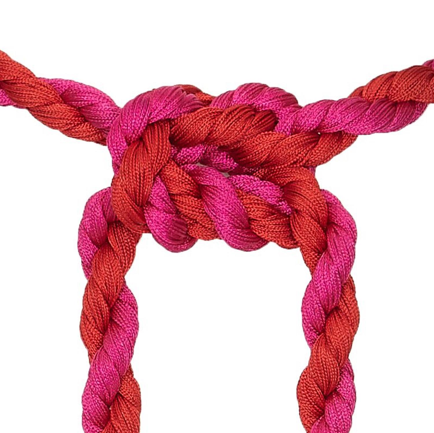 Yves Saint Laurent 1970s Fuchsia Pink Moroccan Style Chord Tassel Belt In Excellent Condition In London, GB
