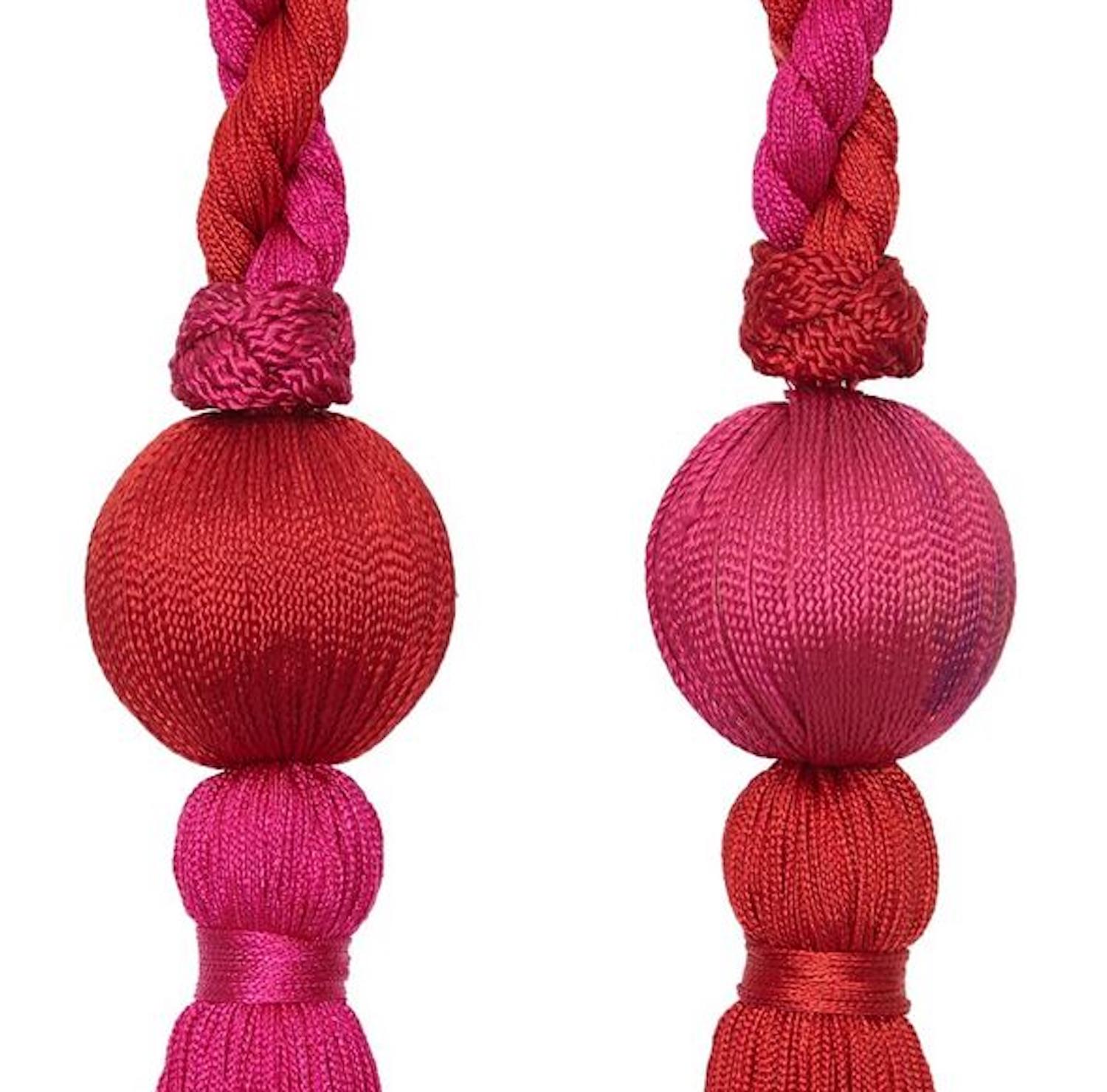 Women's Yves Saint Laurent 1970s Fuchsia Pink Moroccan Style Chord Tassel Belt