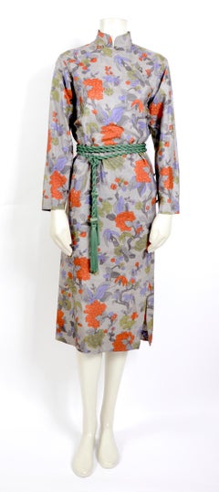 Yves Saint Laurent 1970s “Les Chinoises” collection silk dress and original belt