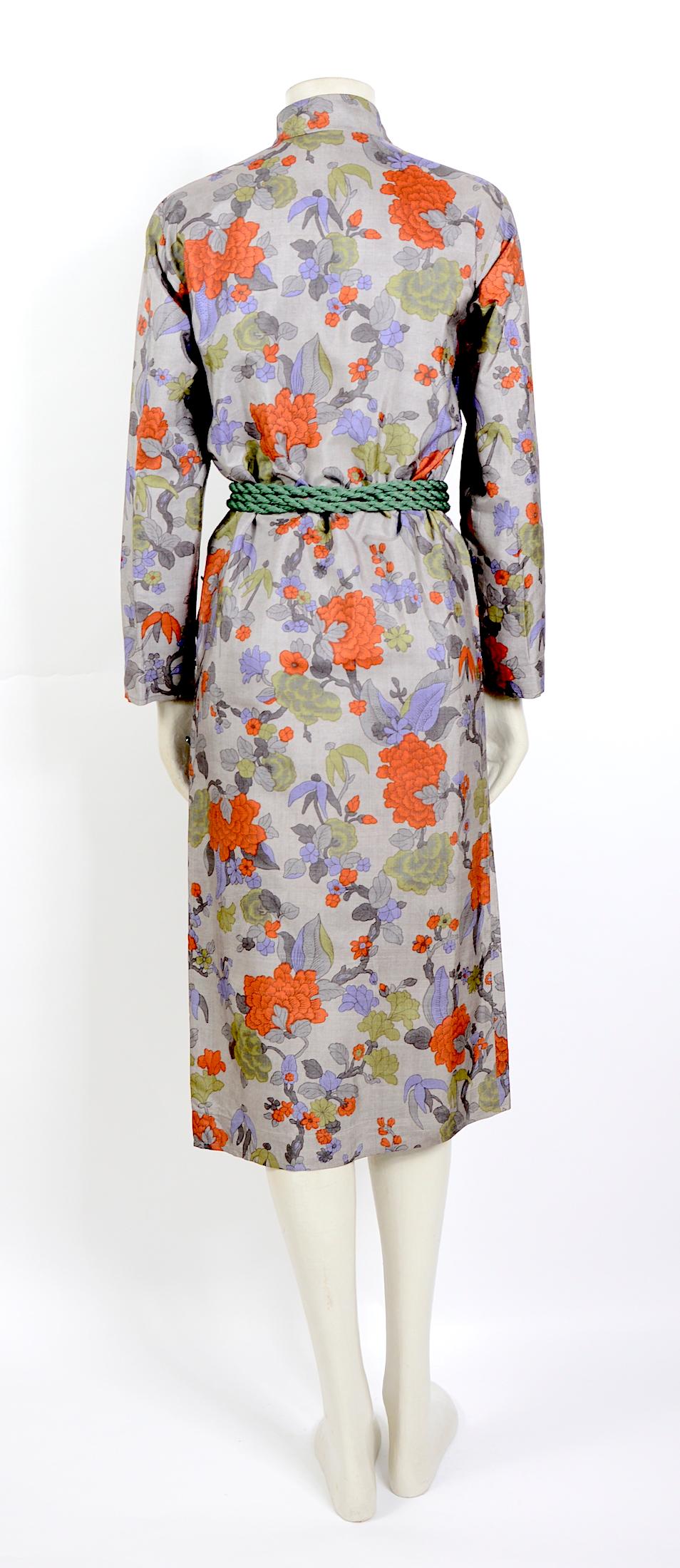 Yves Saint Laurent 1970s “Les Chinoises” collection silk dress and original belt In Excellent Condition In Antwerp, BE