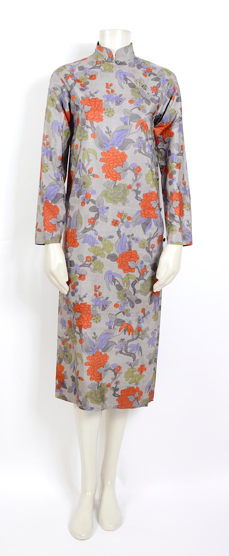 Women's Yves Saint Laurent 1970s “Les Chinoises” collection silk dress and original belt