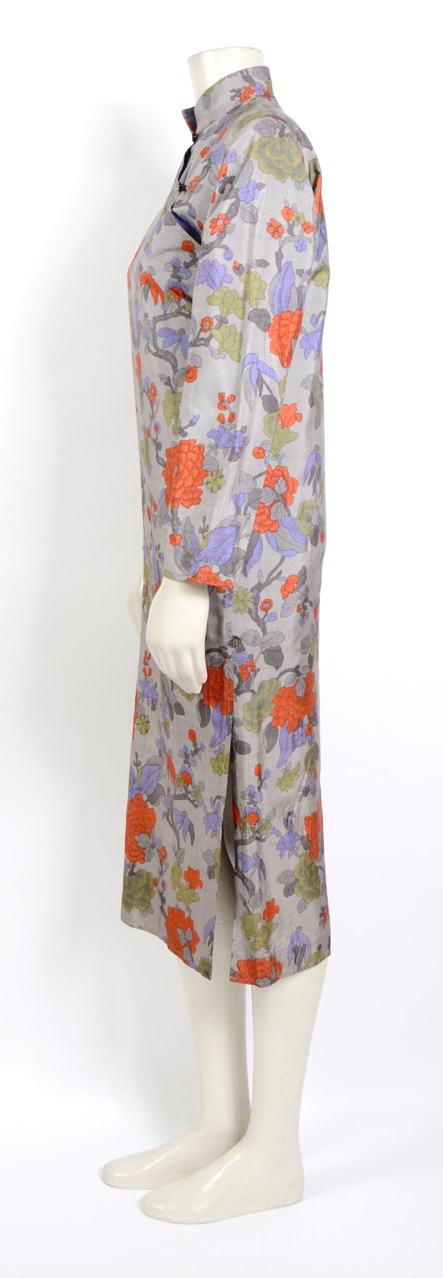 Yves Saint Laurent 1970s “Les Chinoises” collection silk dress and original belt 1