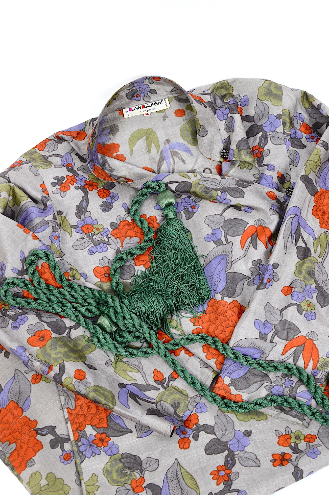 Yves Saint Laurent 1970s “Les Chinoises” collection silk dress and original belt 3