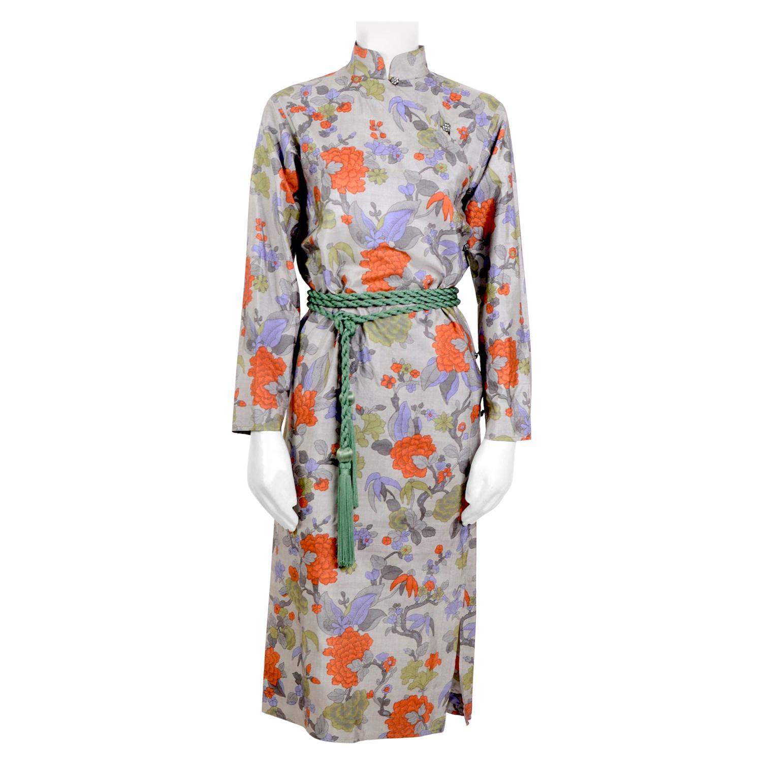 Yves Saint Laurent 1970s “Les Chinoises” collection silk dress and original belt