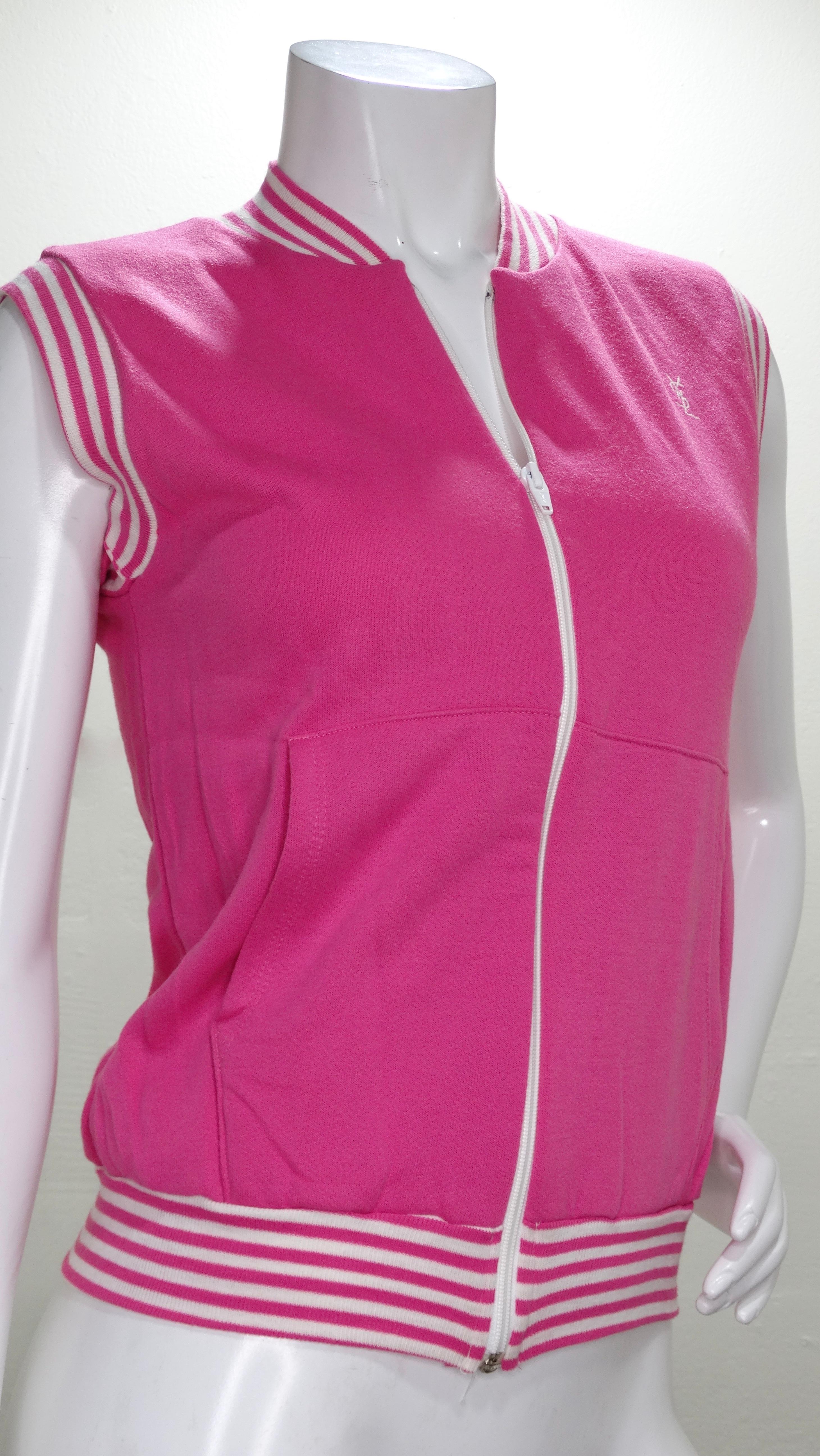 Yves Saint Laurent 1970s Pink Activewear Vest 1