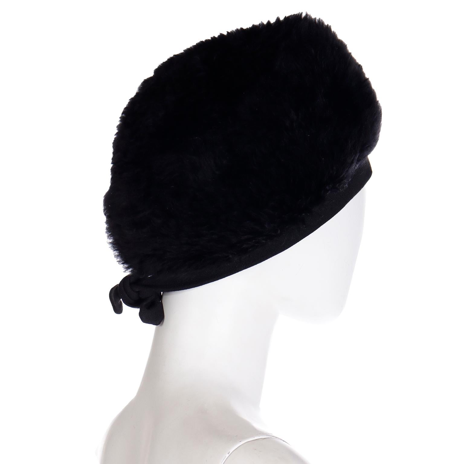 Yves Saint Laurent 1970s Russian inspired Vintage Black Fur Hat In Good Condition For Sale In Portland, OR