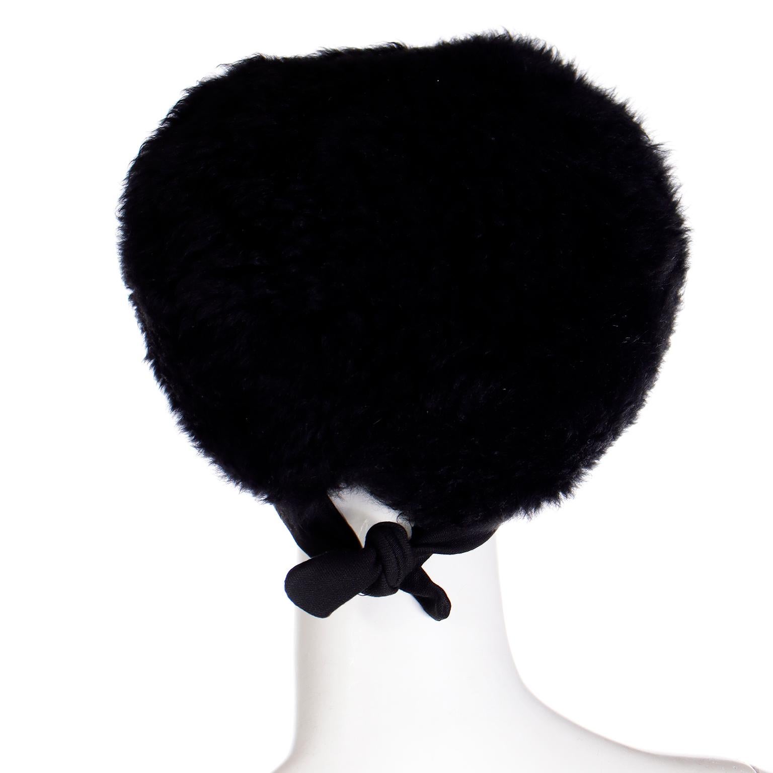 Women's Yves Saint Laurent 1970s Russian inspired Vintage Black Fur Hat For Sale