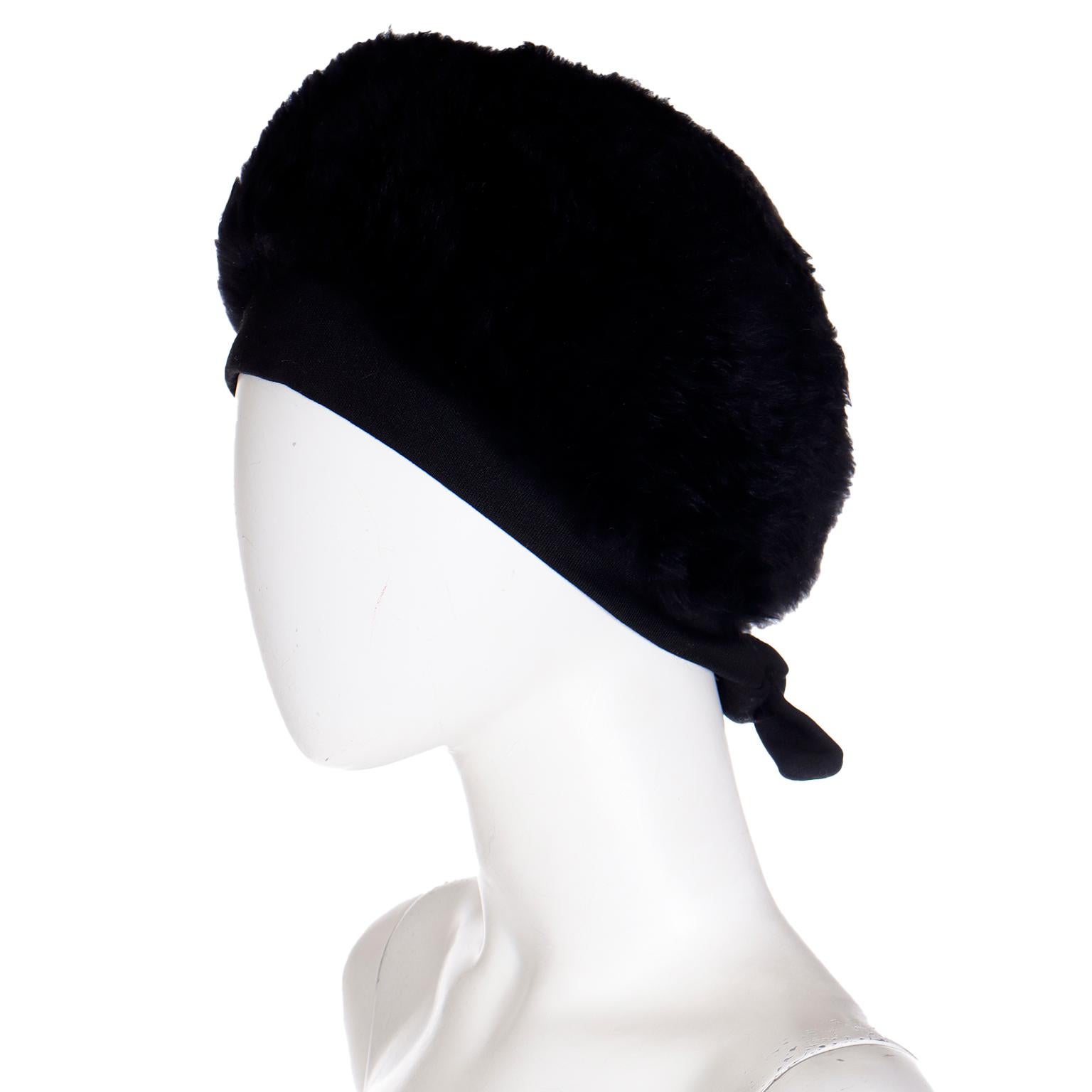 Yves Saint Laurent 1970s Russian inspired Vintage Black Fur Hat 1