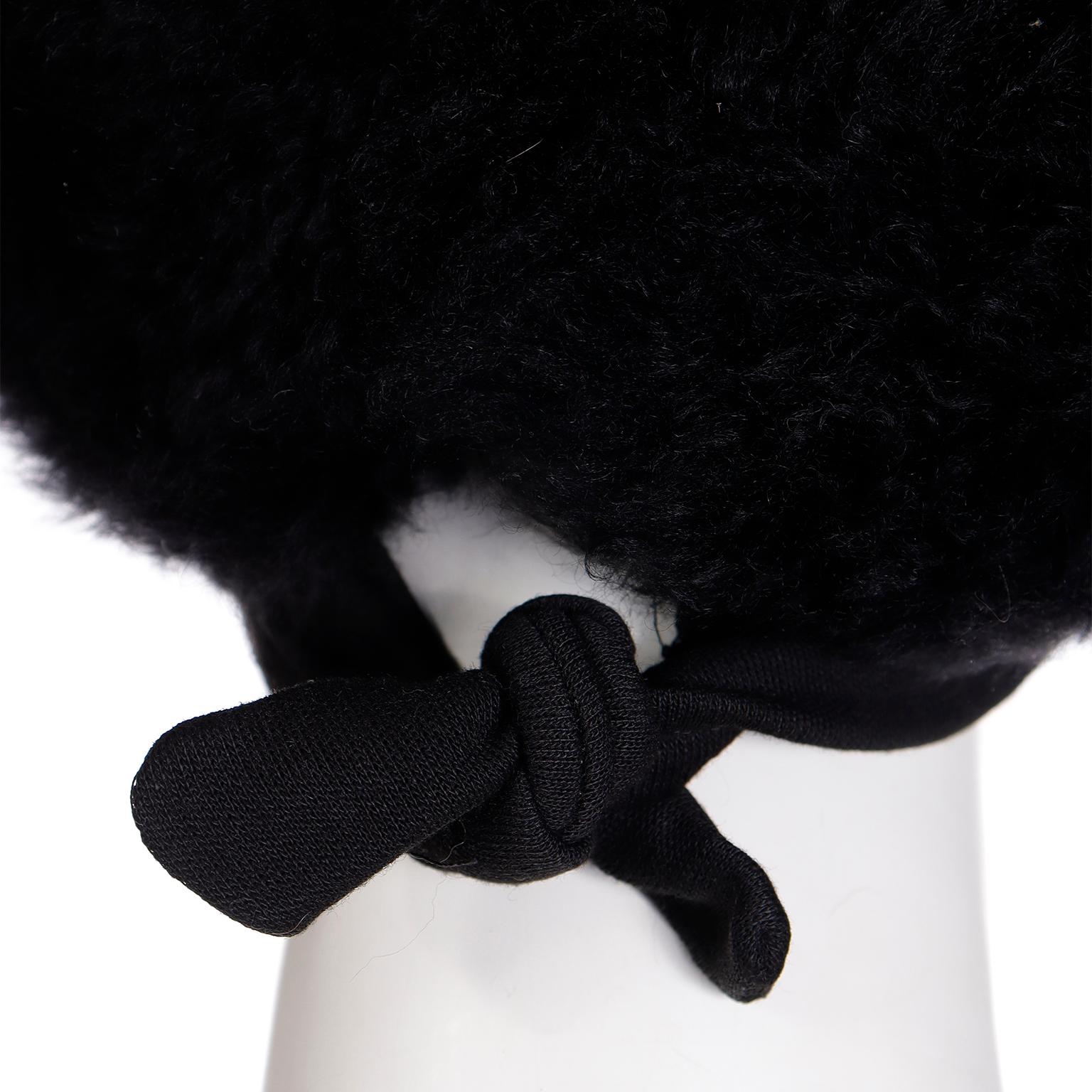Yves Saint Laurent 1970s Russian inspired Vintage Black Fur Hat 2