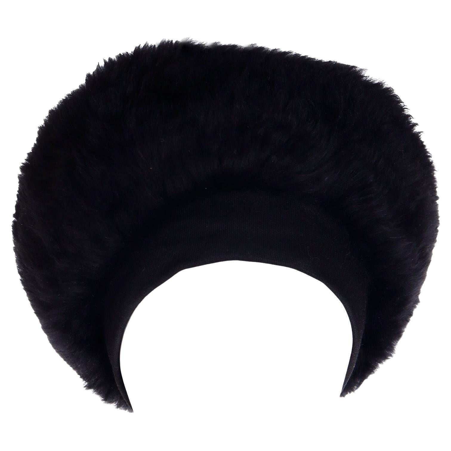 Yves Saint Laurent 1970s Russian inspired Vintage Black Fur Hat For Sale
