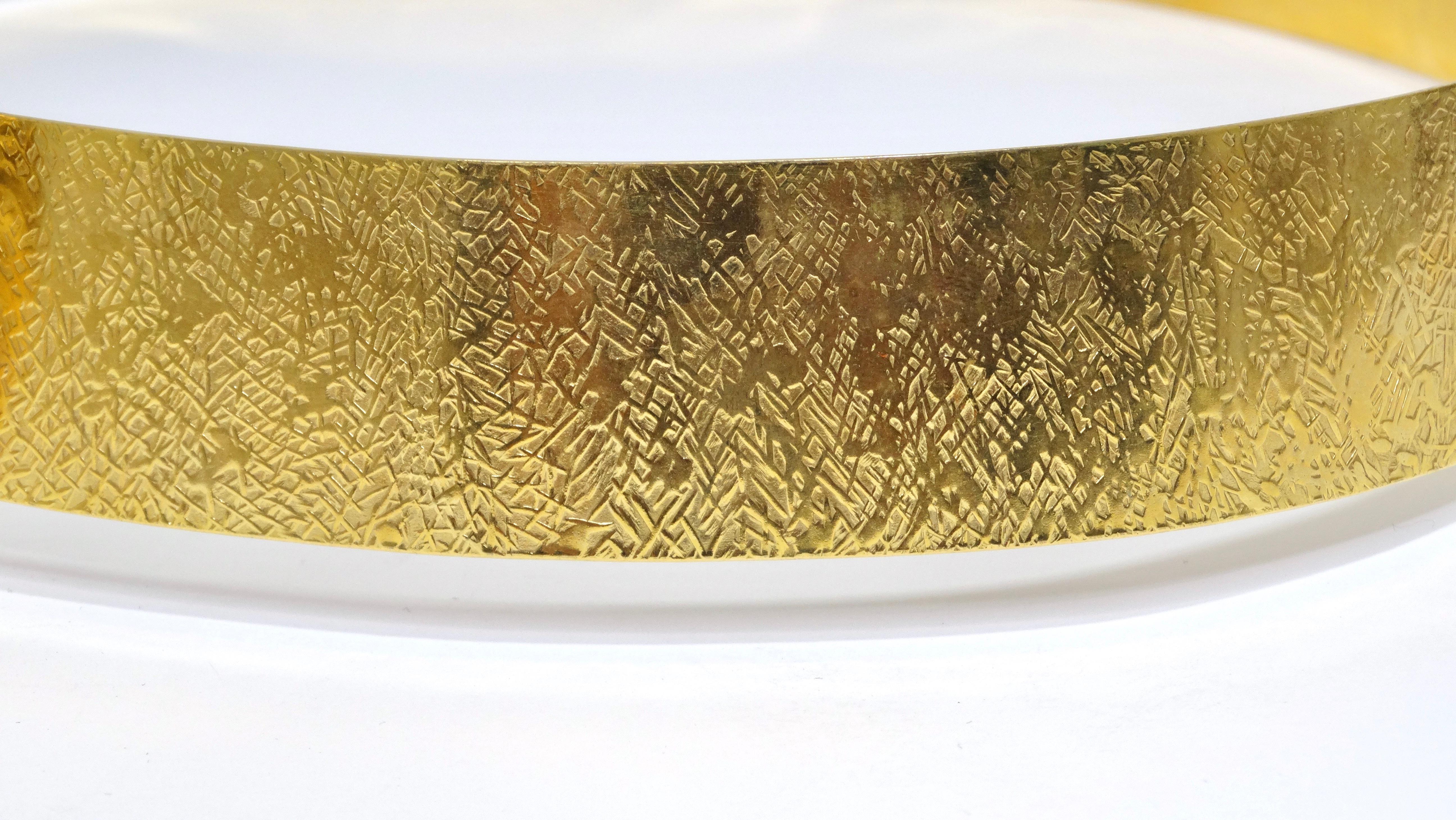 Yves Saint Laurent 1970's Seashell Gold Metal Belt In Excellent Condition In Scottsdale, AZ