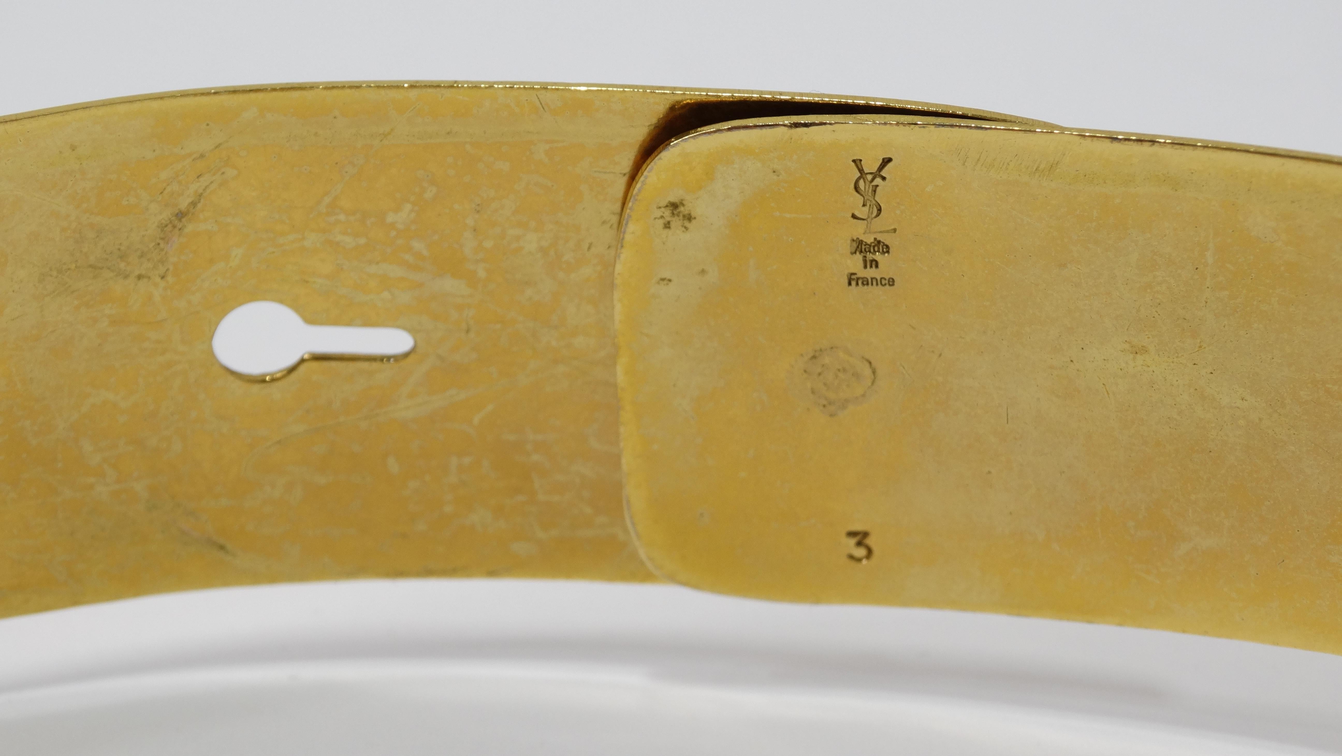 Yves Saint Laurent 1970's Seashell Gold Metal Belt 1