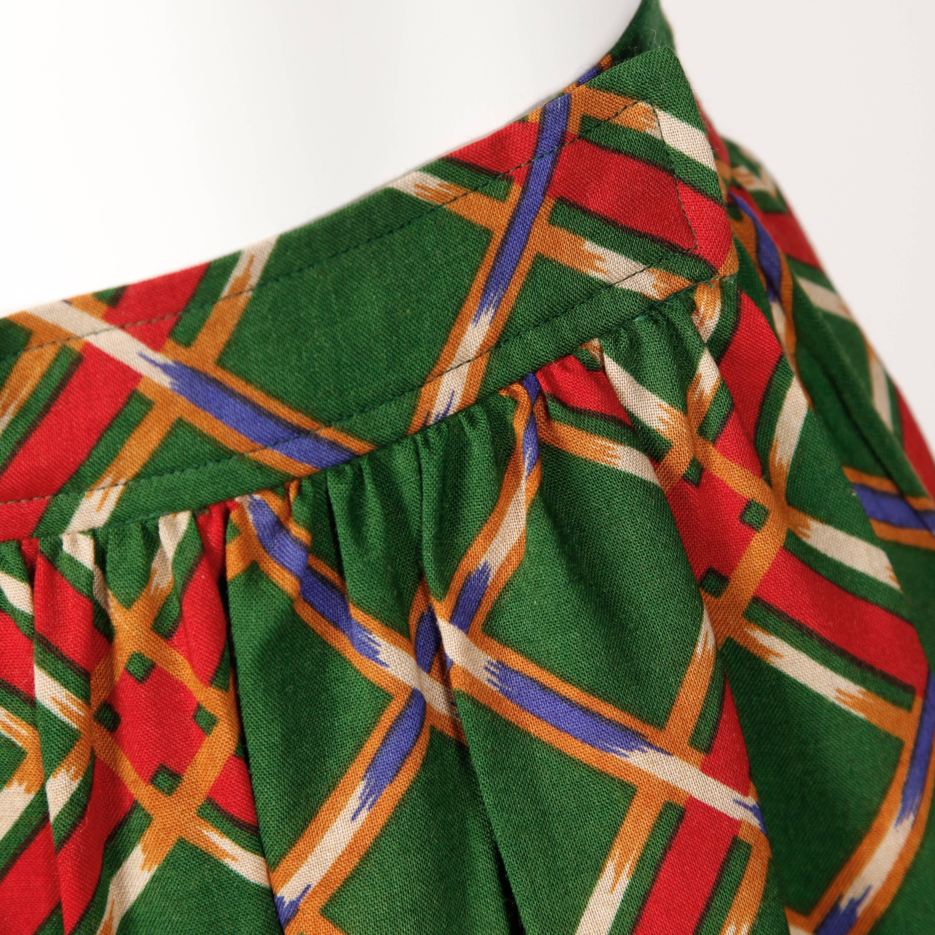 De las mujeres Yves Saint Laurent Falda Midi de Lana a Cuadros Vintage Años 70 en venta